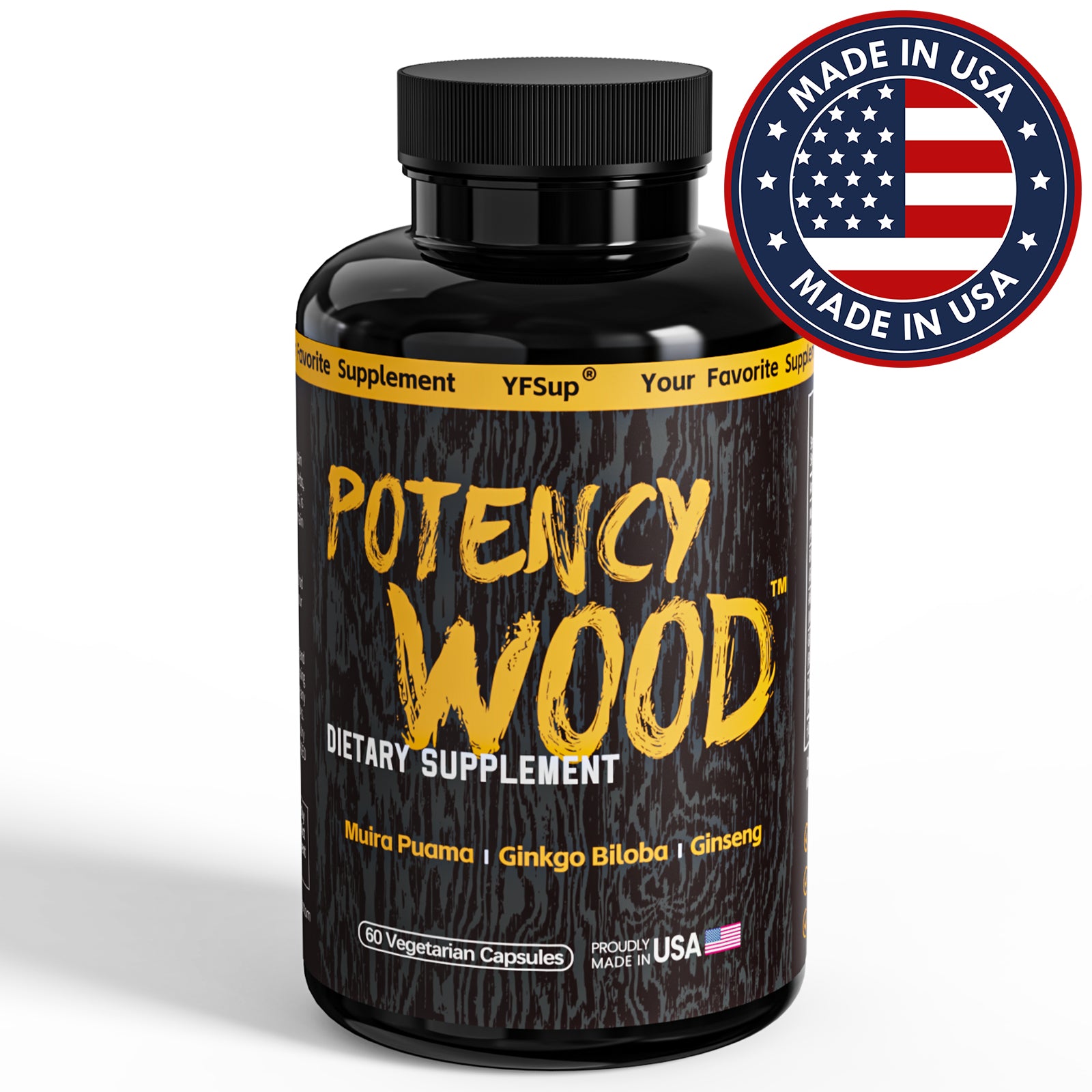 Potency Wood Vitality Boost - Energy, Libido, Focus Supplement - 60 Capsules